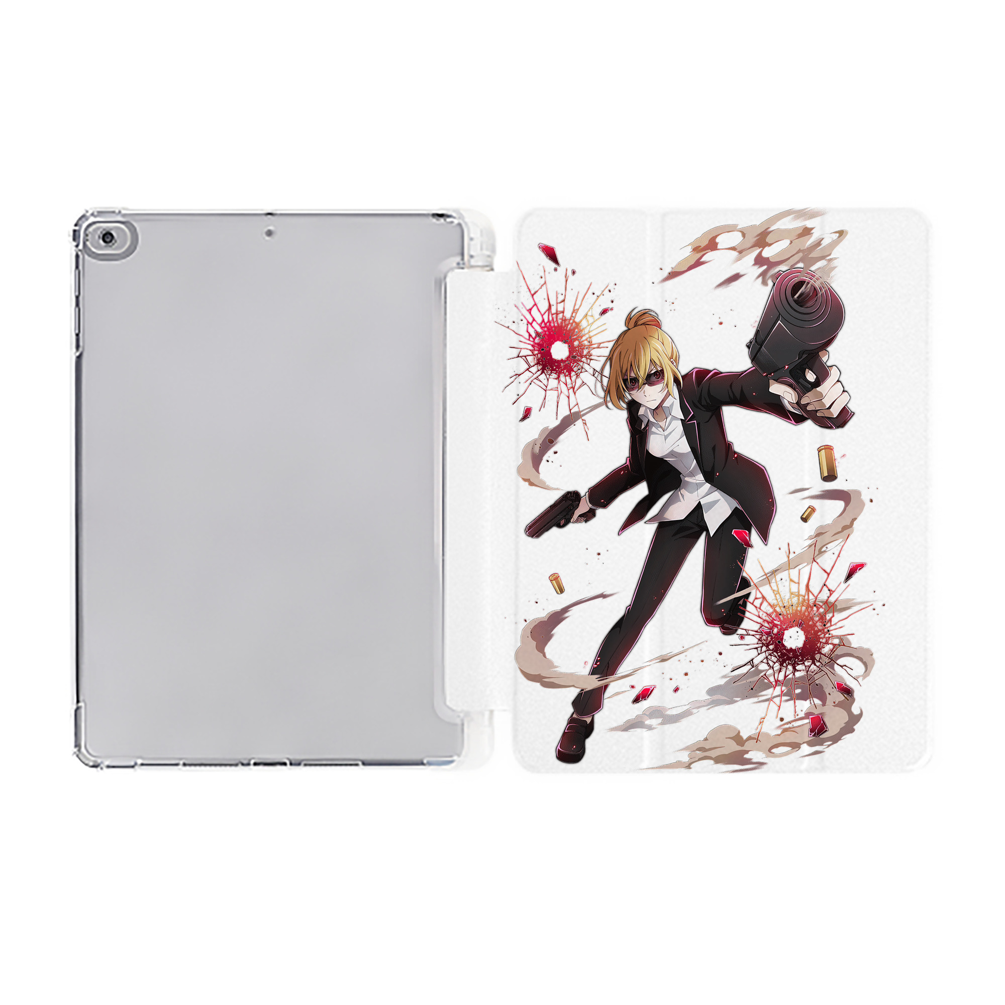 （画像用） 文豪ストレイドッグス Bungo Stray Dogs IPad ケース ペン収納付き 三つ折りスタンド PUレザー×シリコン 対応機種9.5/10.5/10.9インチ
